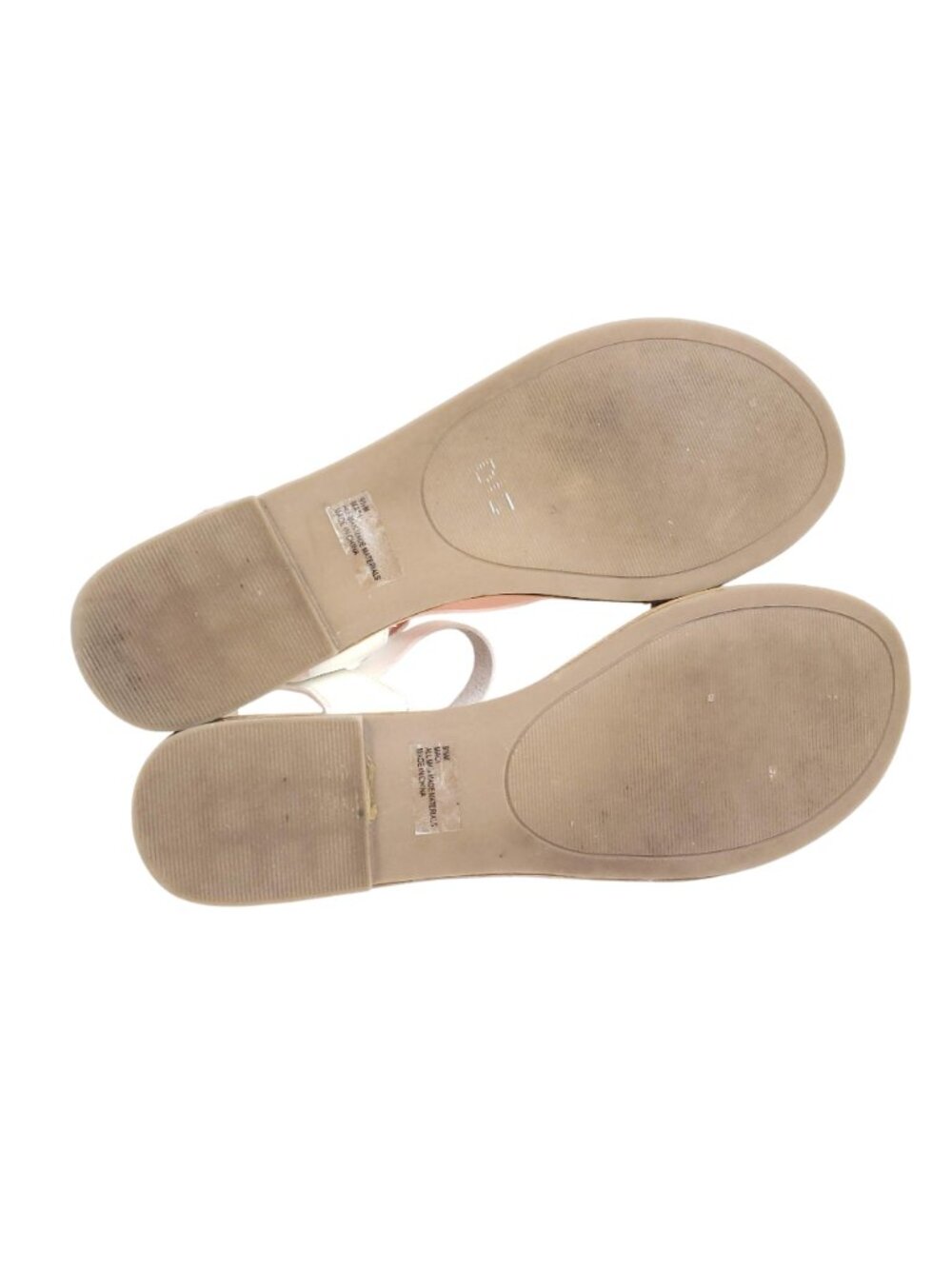Rampage Open Toe Sandals Women's Size 9.5 White Faux Leather - Picture 7 of 7